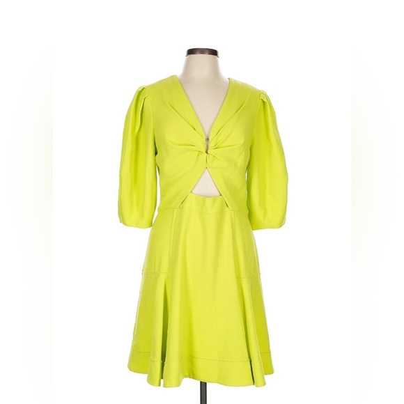 Jonathan Simkhai Kayleigh Ripple Crepe Mini Dress in Lime Size 10 NWT - Picture 5 of 8